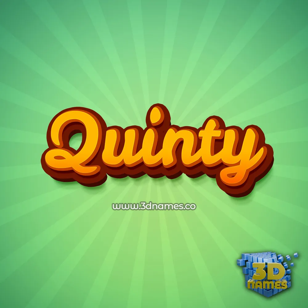 quinty in Green Rays style - 3D name wallpaper