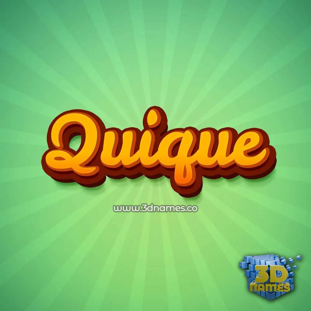 quique in Green Rays style - 3D name wallpaper