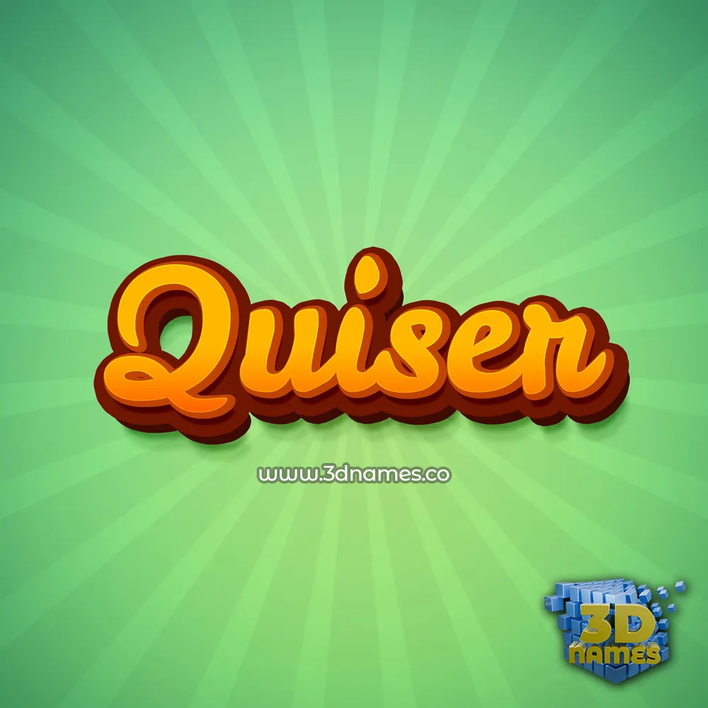 quiser in Green Rays style - 3D name wallpaper