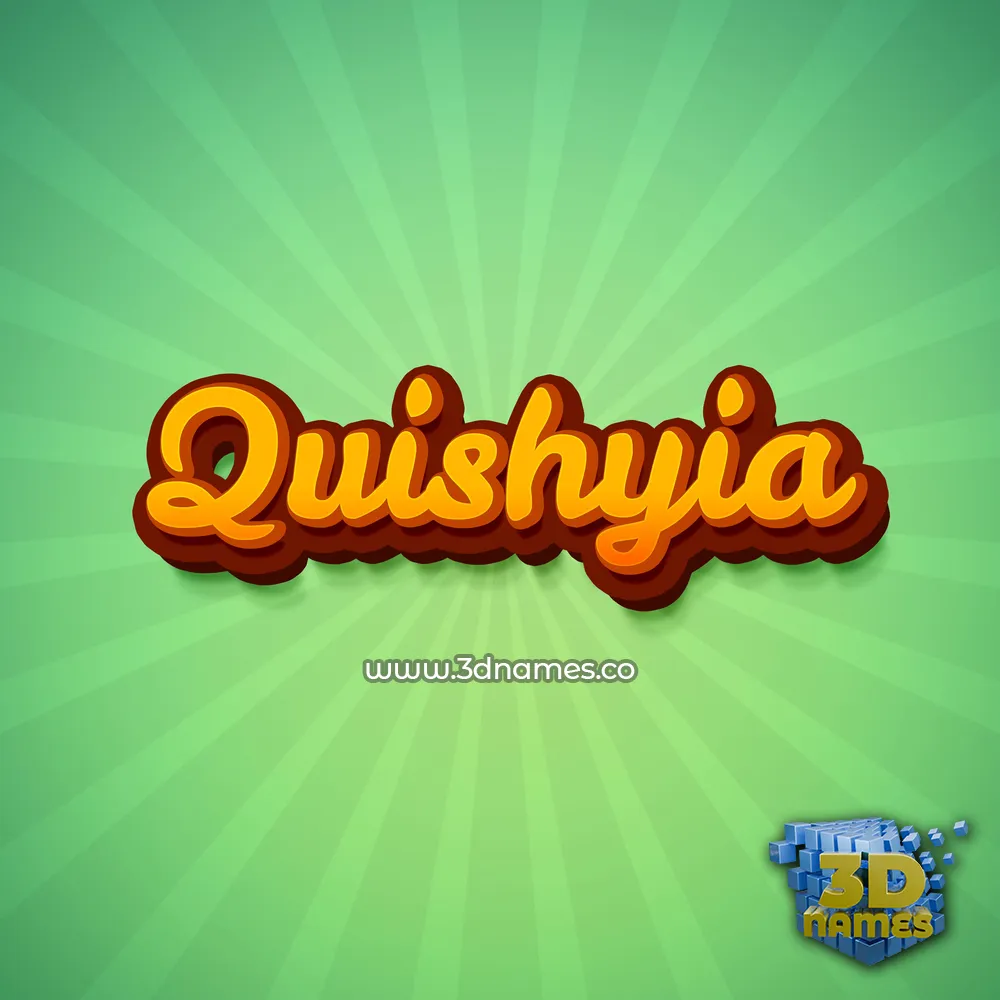 quishyia in Green Rays style - 3D name wallpaper