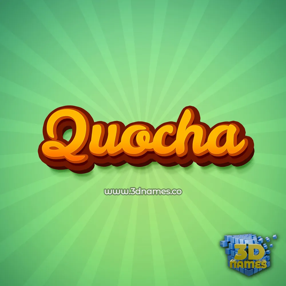 quocha in Green Rays style - 3D name wallpaper