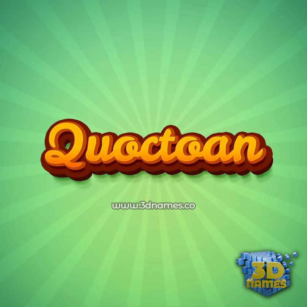 quoctoan in Green Rays style - 3D name wallpaper