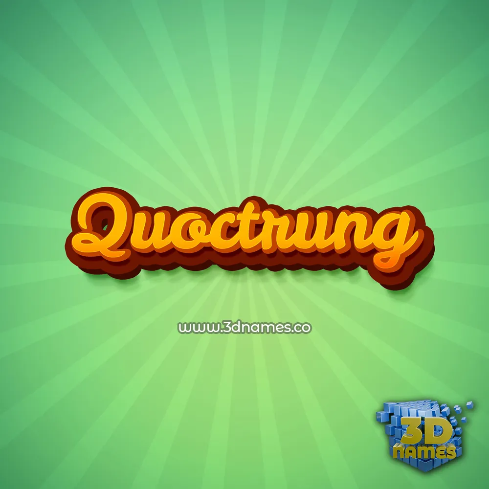 quoctrung in Green Rays style - 3D name wallpaper
