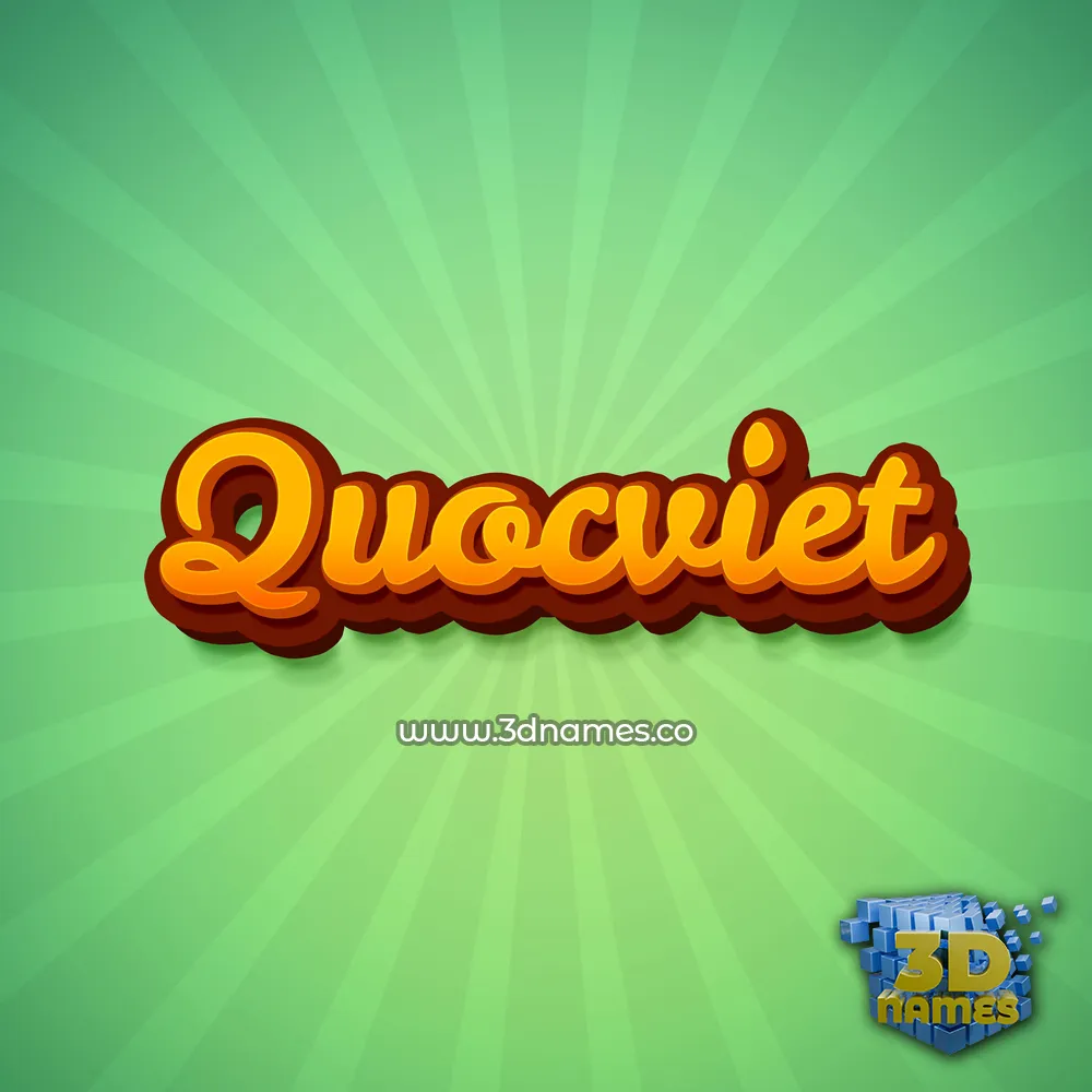 quocviet in Green Rays style - 3D name wallpaper
