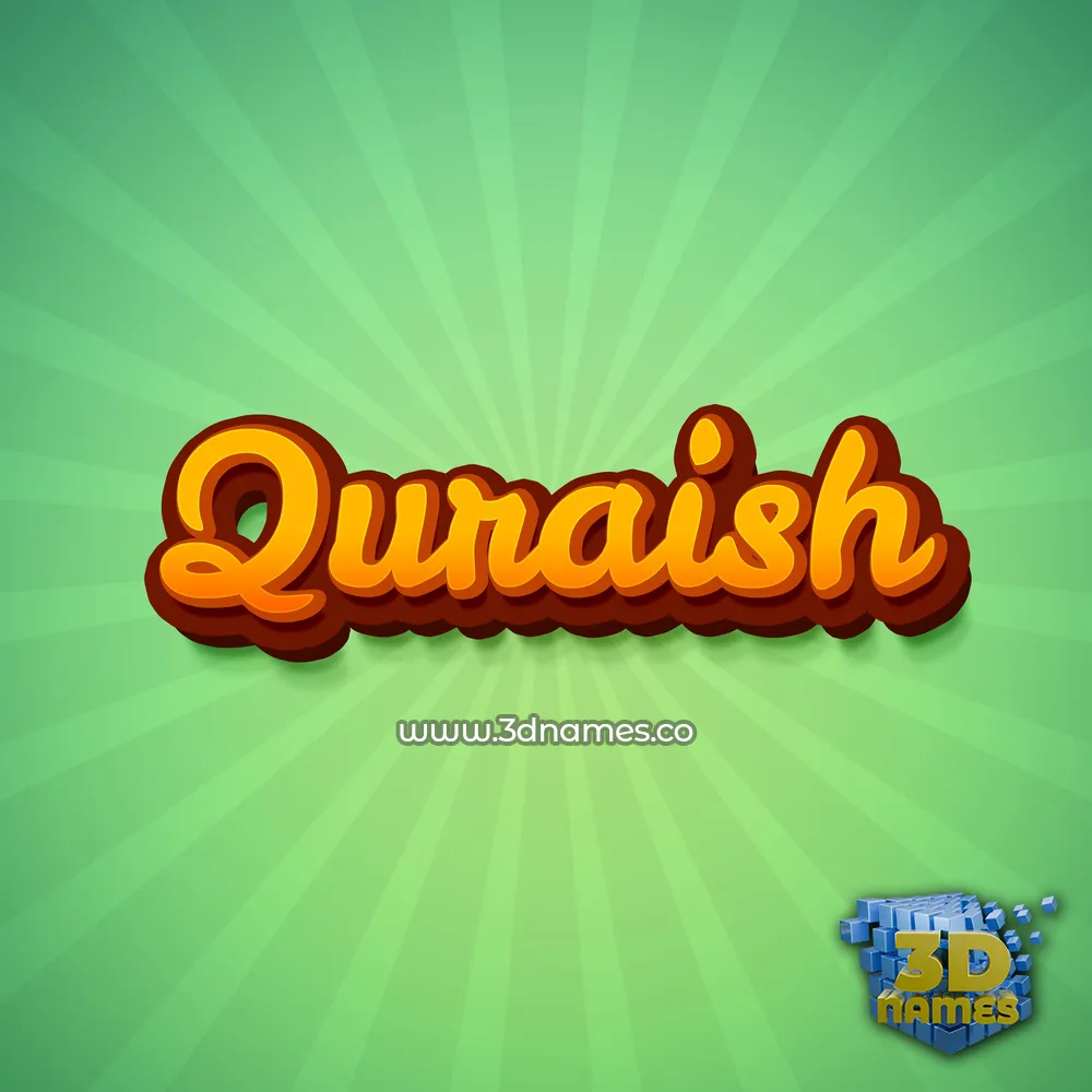 quraish in Green Rays style - 3D name wallpaper