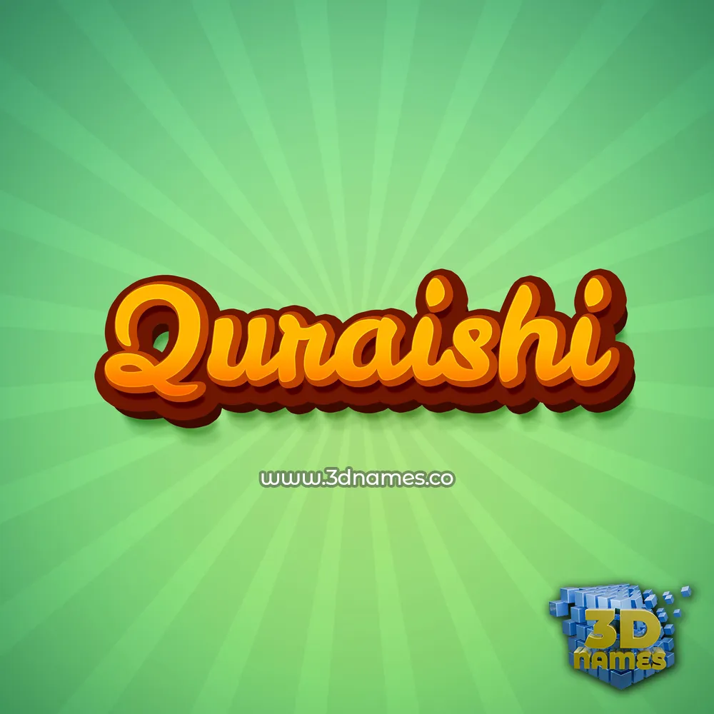quraishi in Green Rays style - 3D name wallpaper