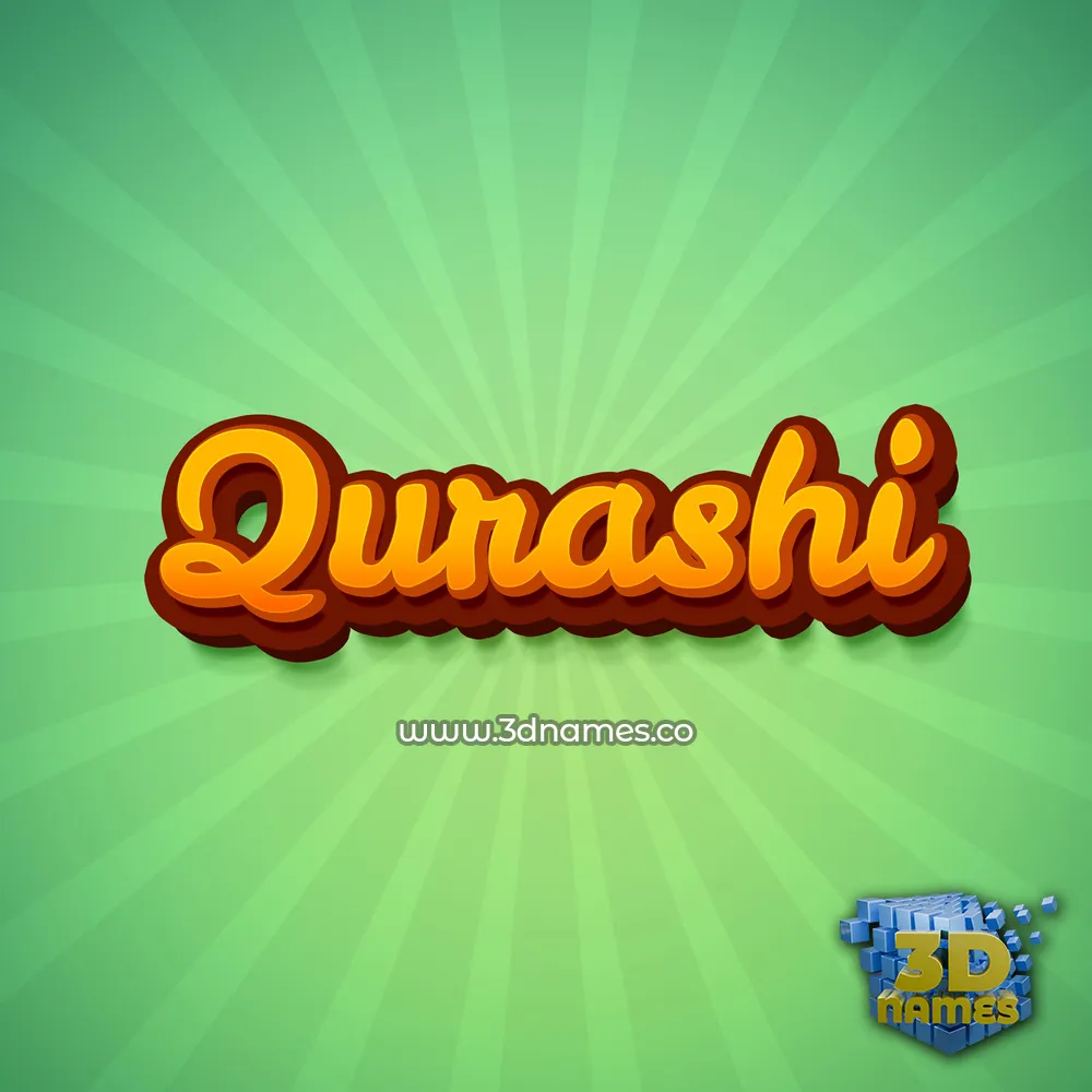qurashi in Green Rays style - 3D name wallpaper