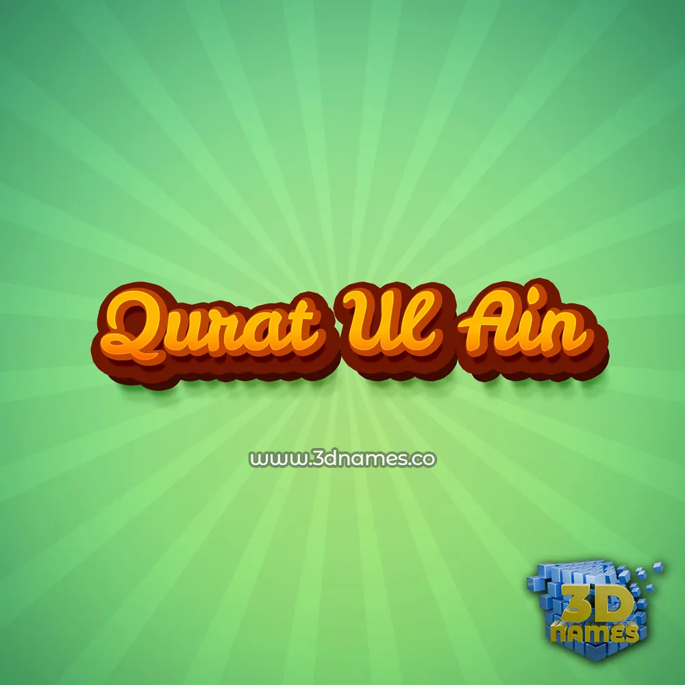 qurat ul ain in Green Rays style - 3D name wallpaper