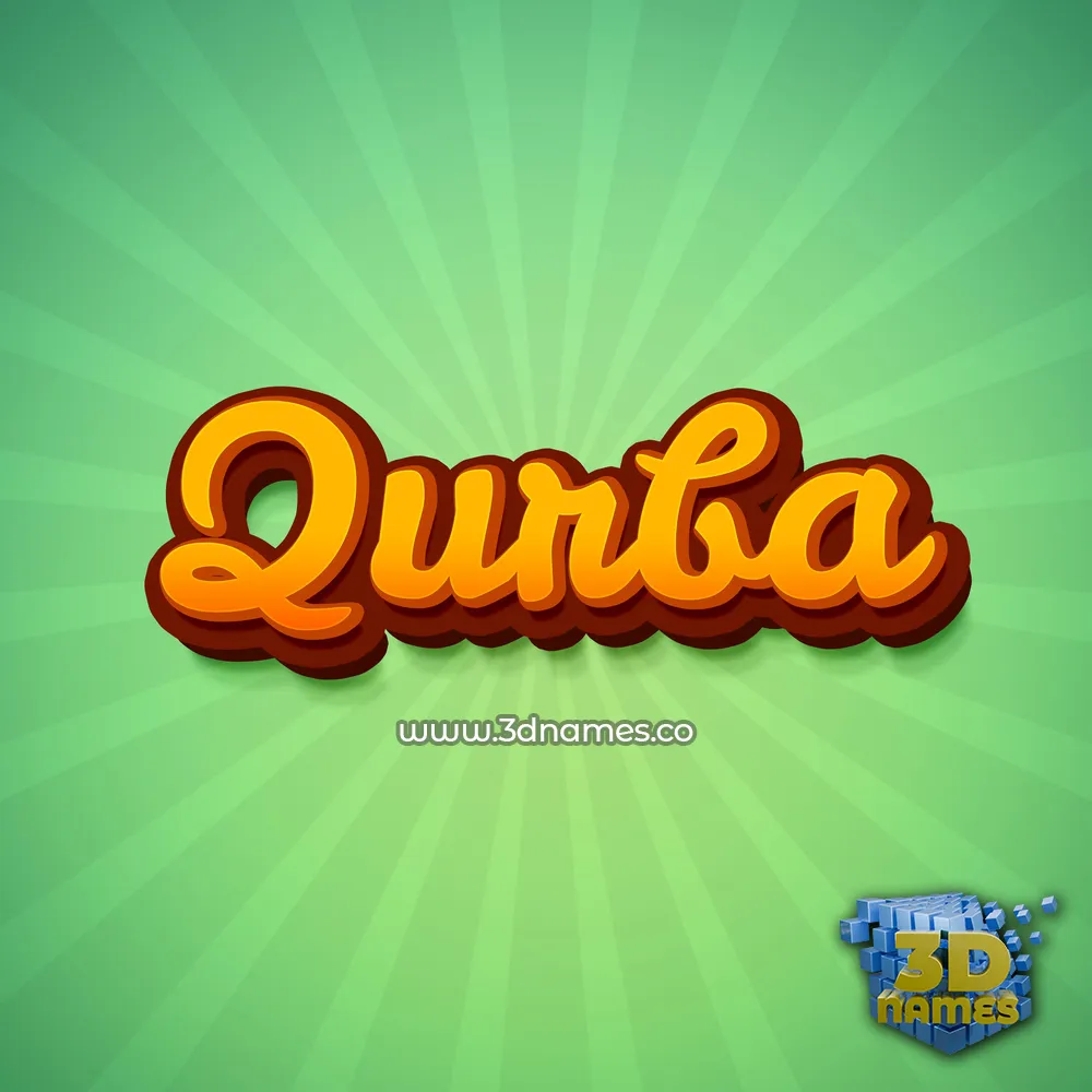 qurba in Green Rays style - 3D name wallpaper