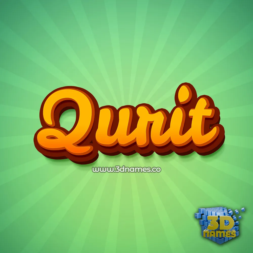 qurit in Green Rays style - 3D name wallpaper