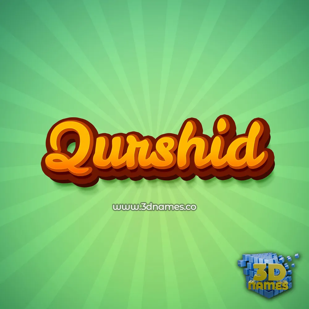 qurshid in Green Rays style - 3D name wallpaper