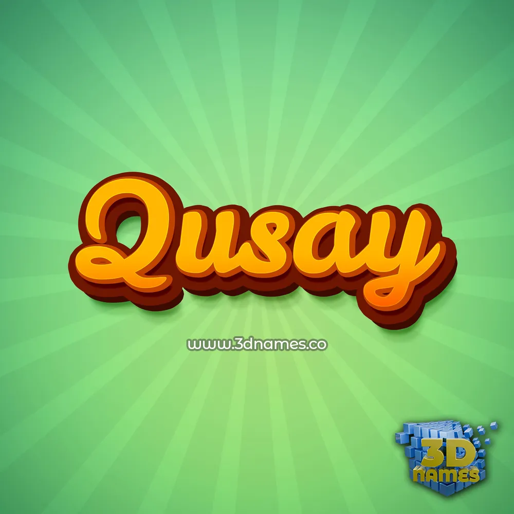 qusay in Green Rays style - 3D name wallpaper