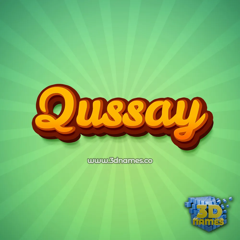 qussay in Green Rays style - 3D name wallpaper
