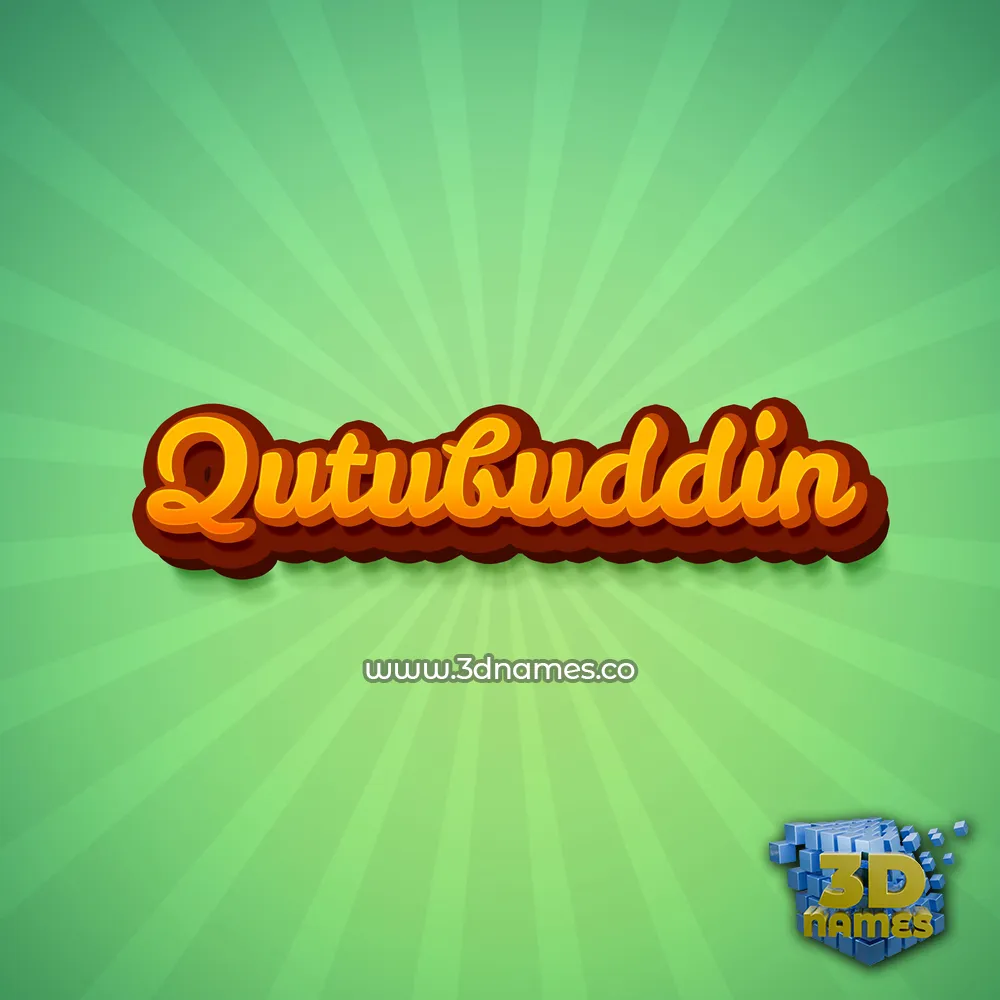 qutubuddin in Green Rays style - 3D name wallpaper