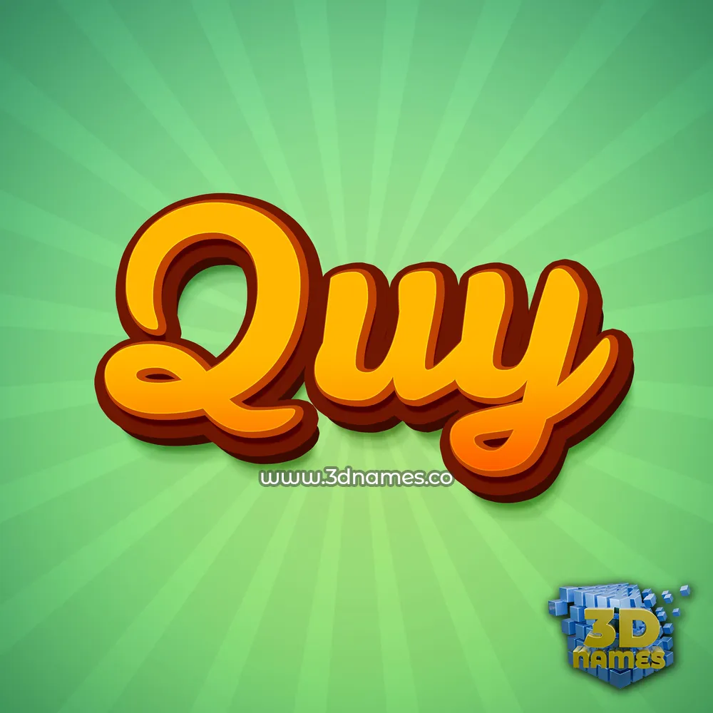 quy in Green Rays style - 3D name wallpaper