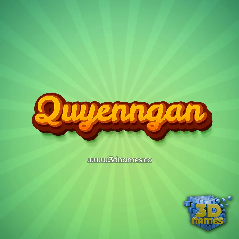quyenngan in Green Rays style - 3D name wallpaper