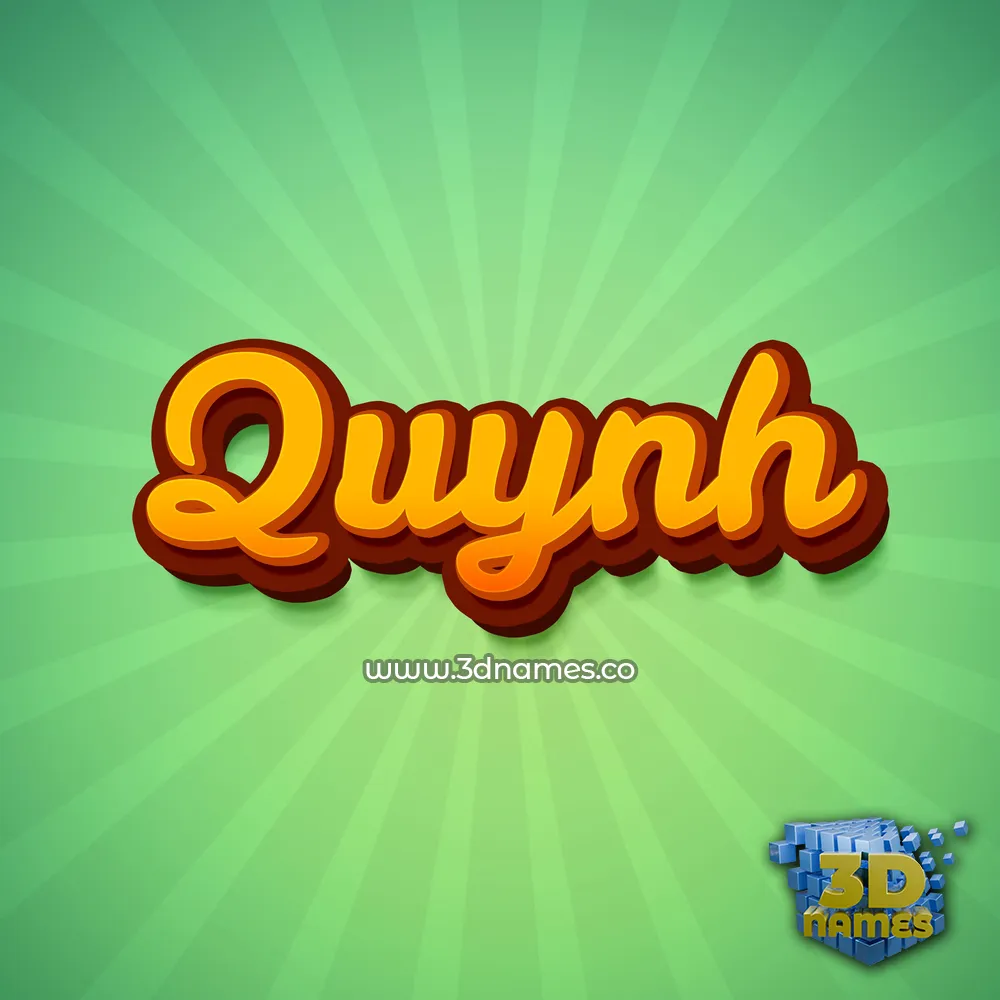 quynh in Green Rays style - 3D name wallpaper