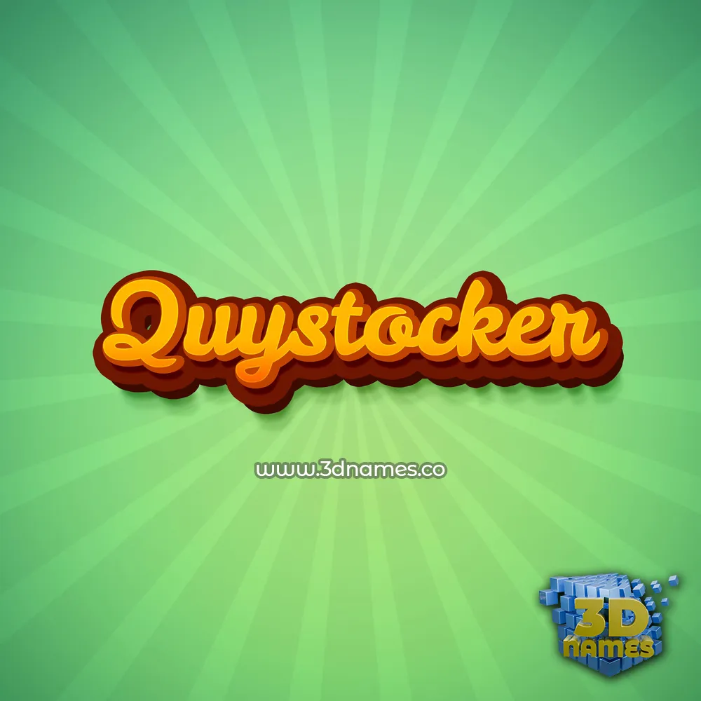 quystocker in Green Rays style - 3D name wallpaper