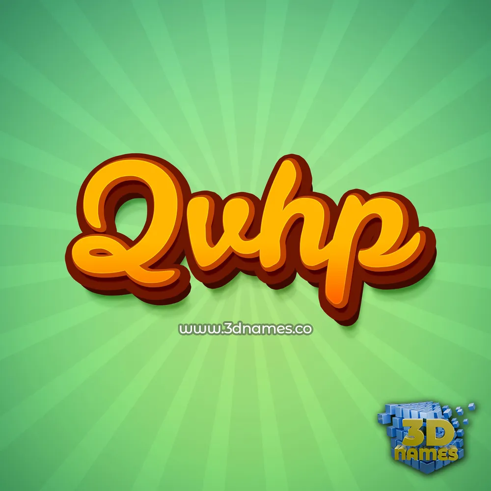 qvhp in Green Rays style - 3D name wallpaper