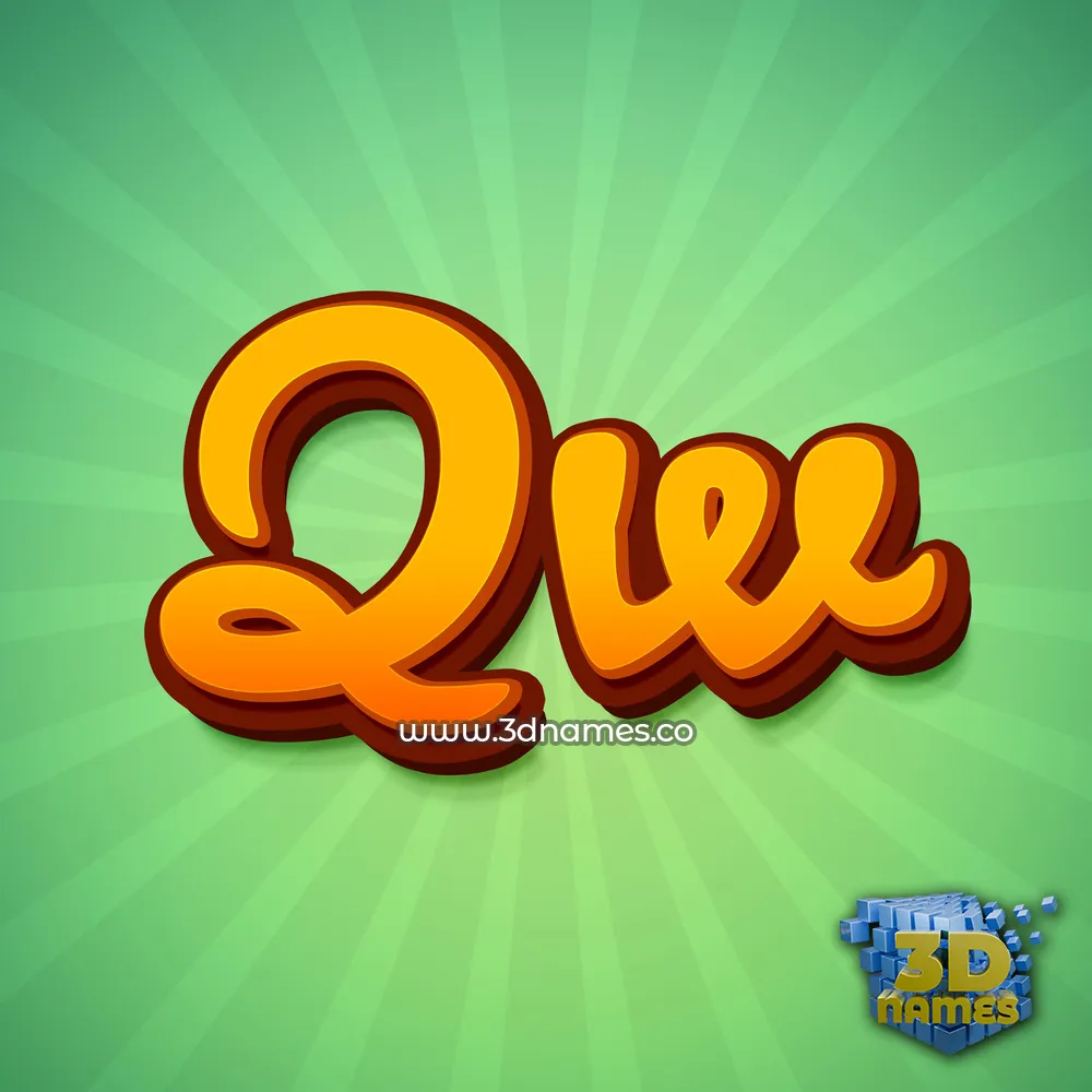 qw in Green Rays style - 3D name wallpaper