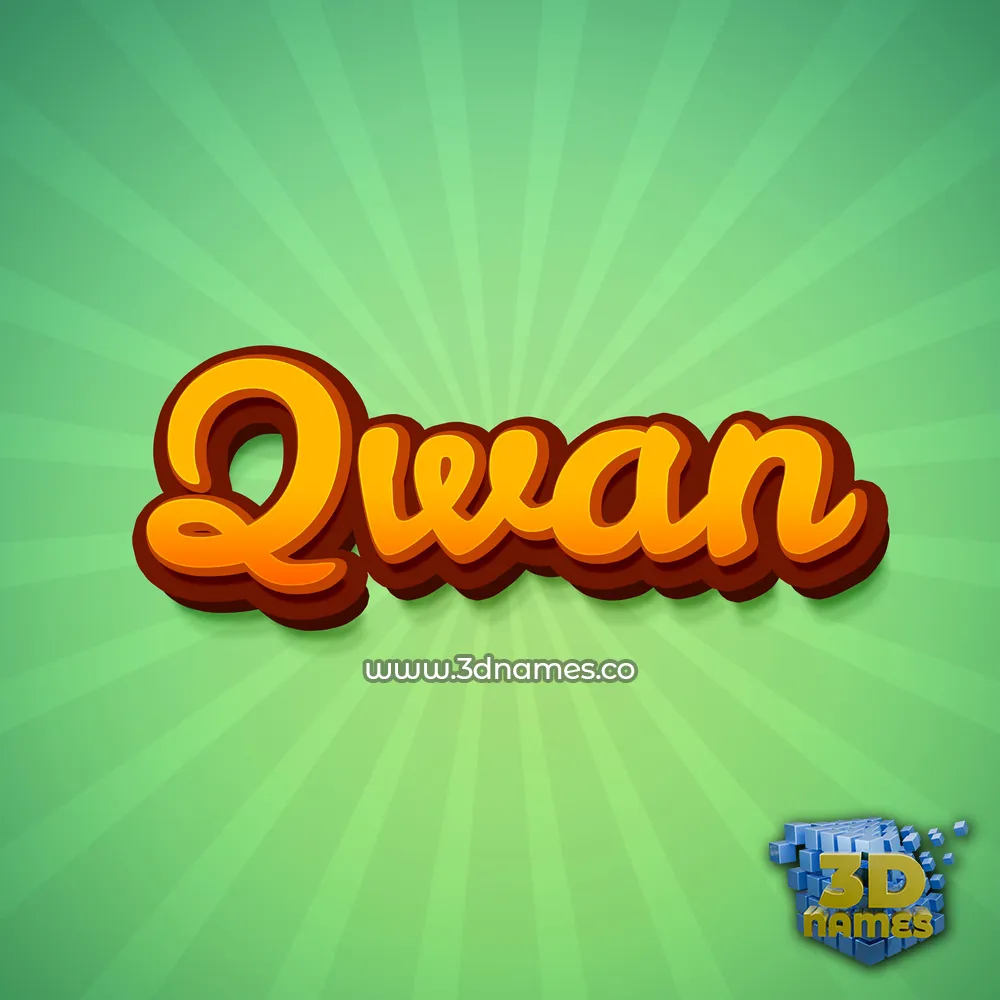 qwan in Green Rays style - 3D name wallpaper