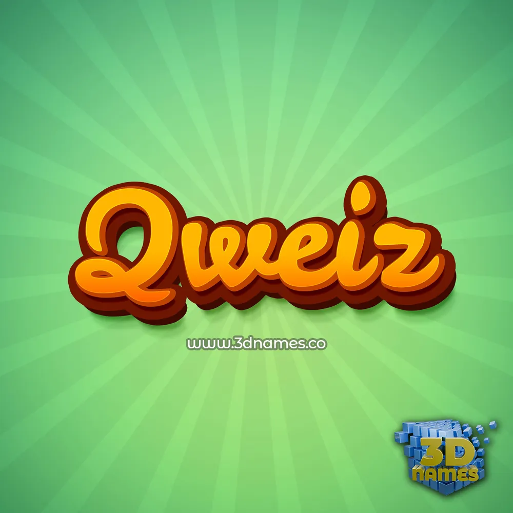 qweiz in Green Rays style - 3D name wallpaper