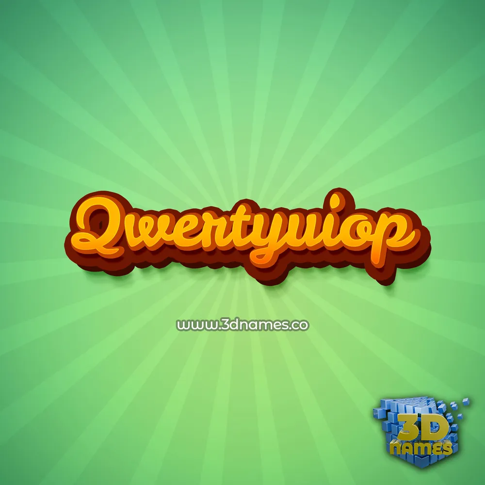 qwertyuiop in Green Rays style - 3D name wallpaper