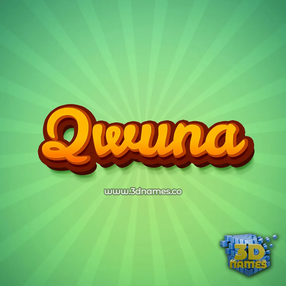 qwuna in Green Rays style - 3D name wallpaper
