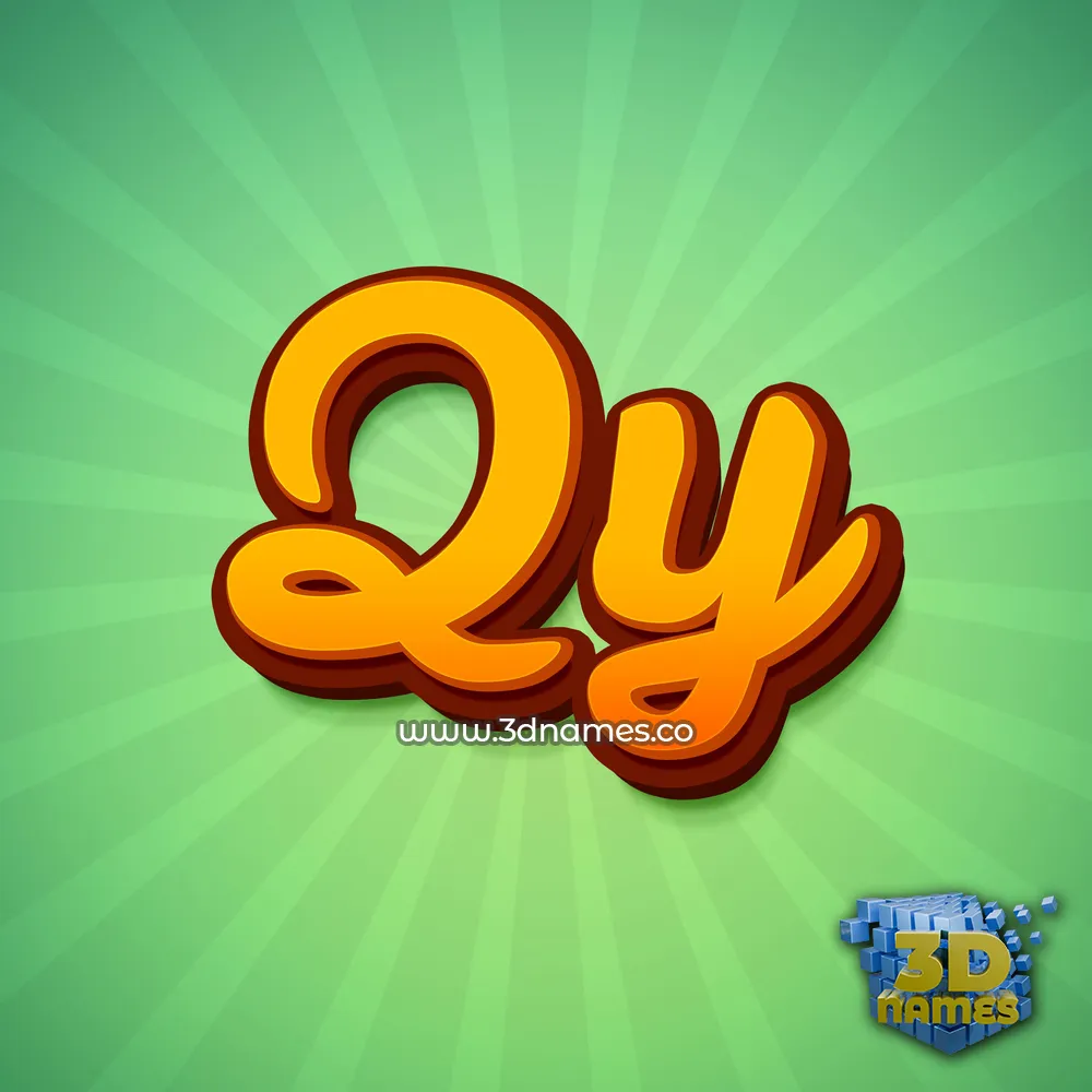 qy in Green Rays style - 3D name wallpaper