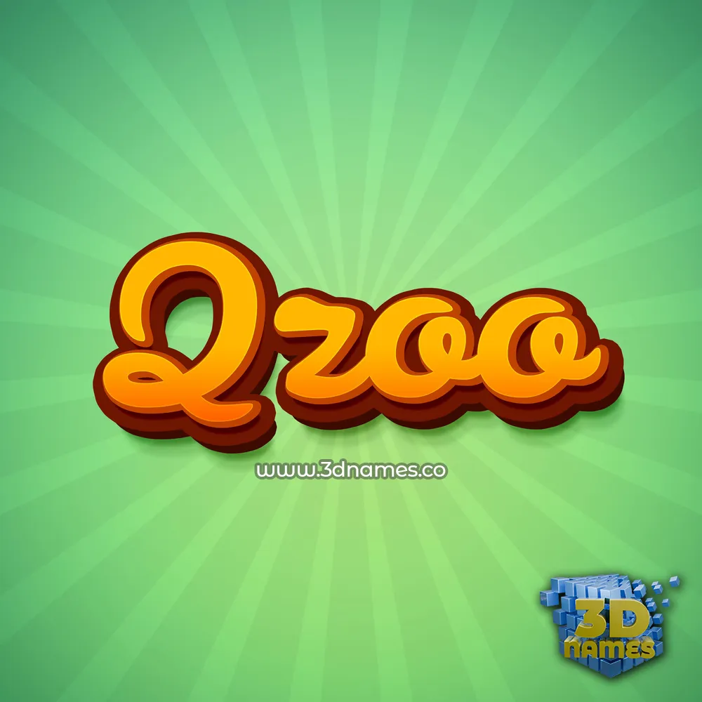 qzoo in Green Rays style - 3D name wallpaper