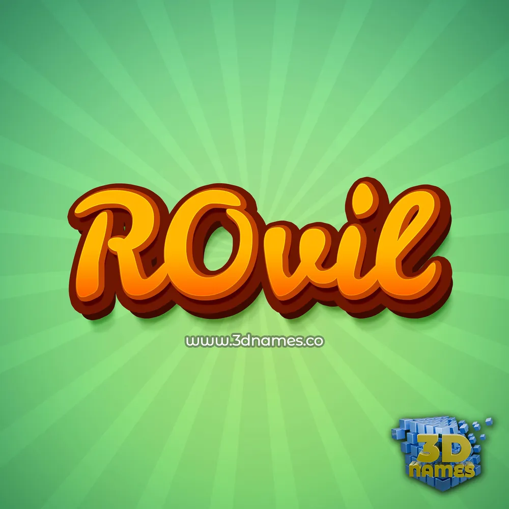 r0vil in Green Rays style - 3D name wallpaper