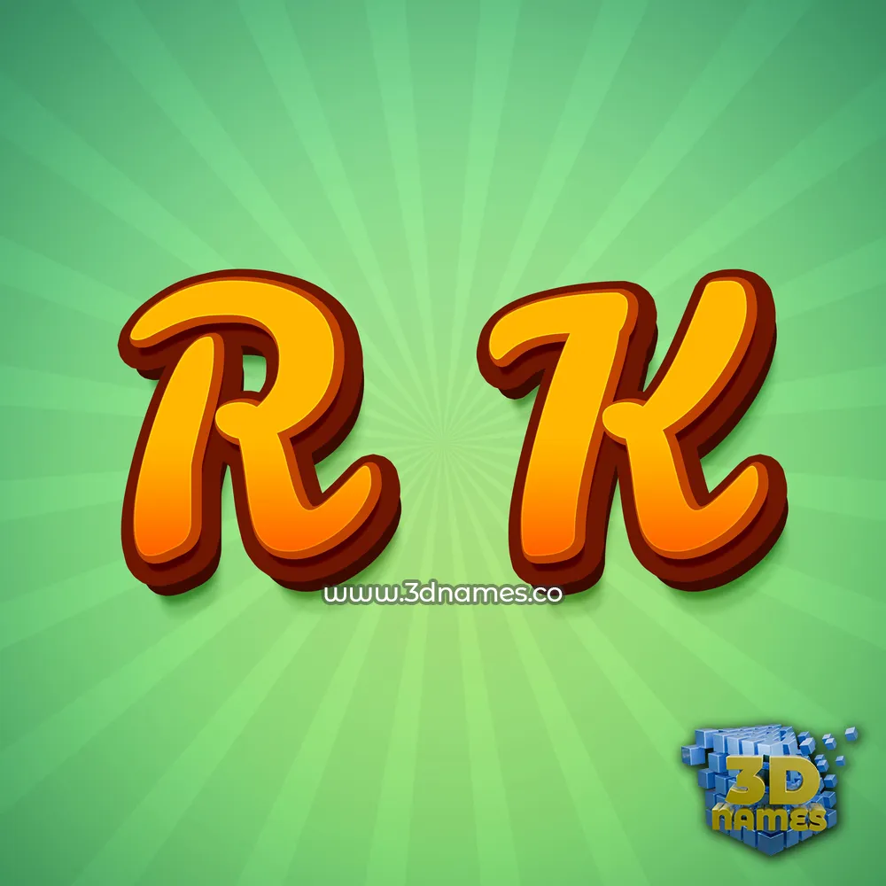 r k in Green Rays style - 3D name wallpaper