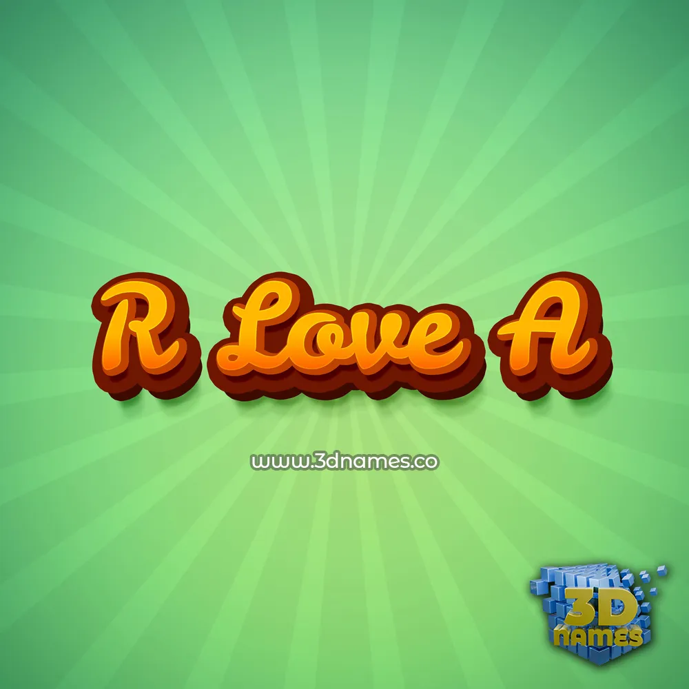 r love a in Green Rays style - 3D name wallpaper