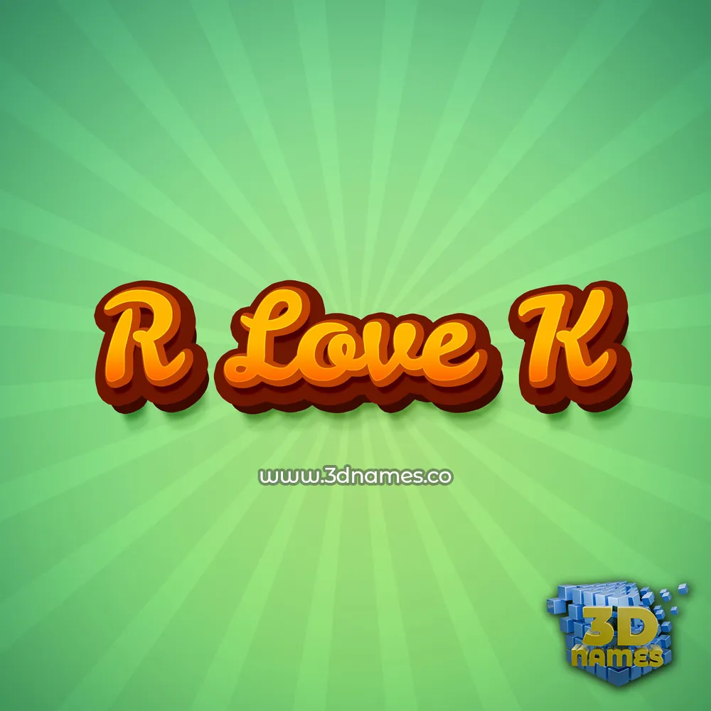 r love k in Green Rays style - 3D name wallpaper
