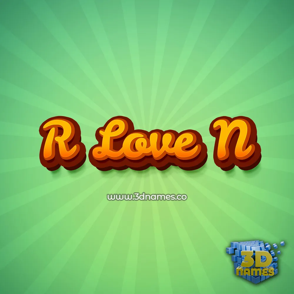 r love n in Green Rays style - 3D name wallpaper