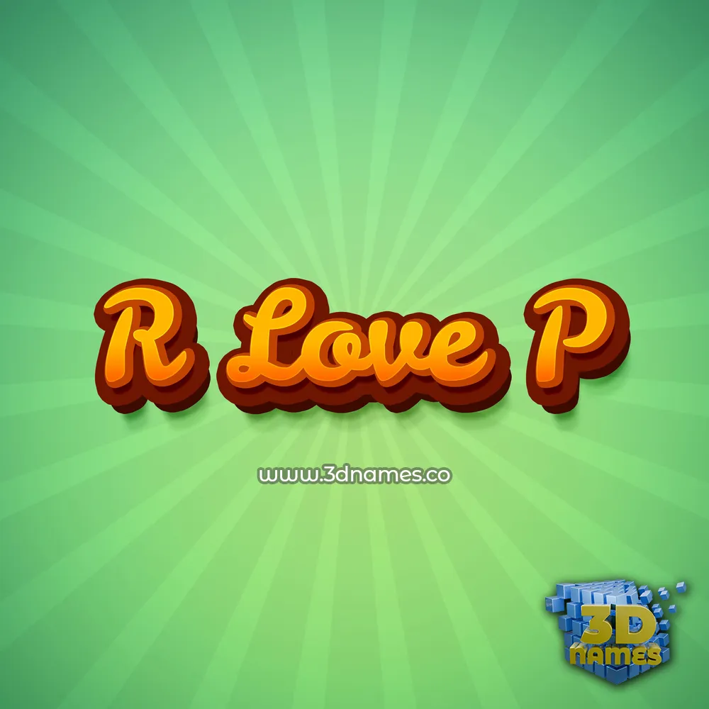r love p in Green Rays style - 3D name wallpaper