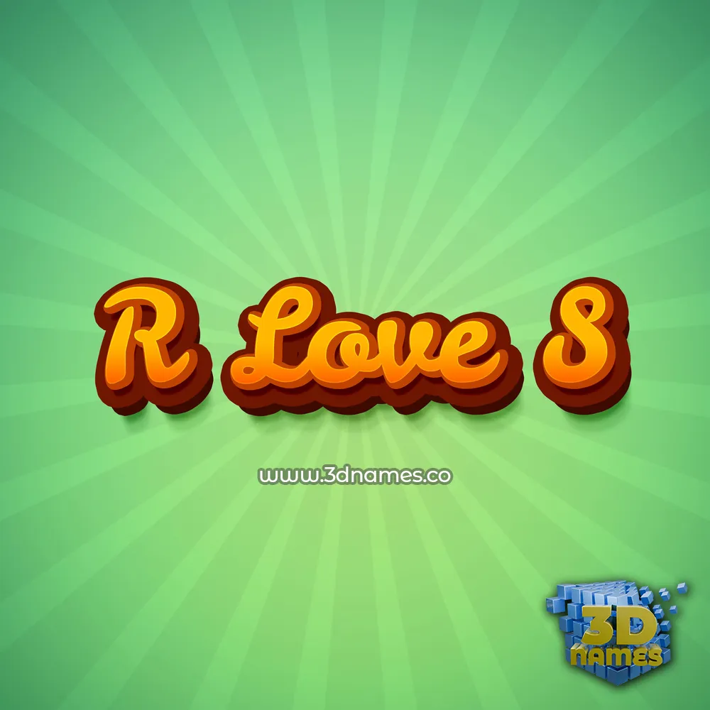 r love s in Green Rays style - 3D name wallpaper