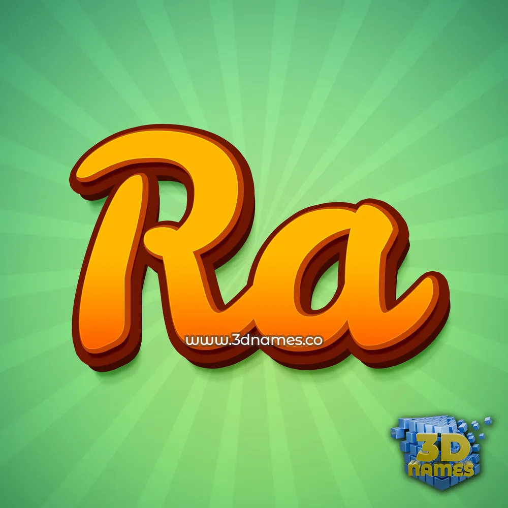 ra in Green Rays style - 3D name wallpaper
