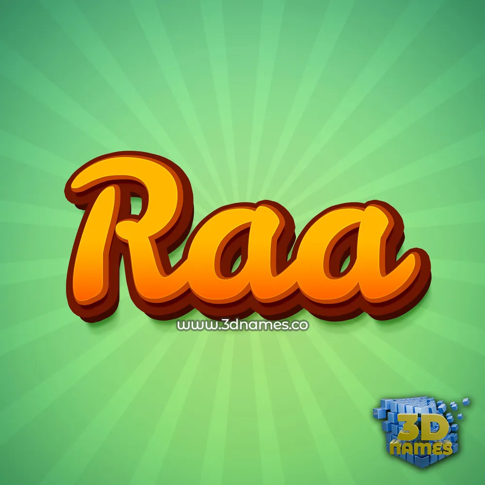 raa in Green Rays style - 3D name wallpaper