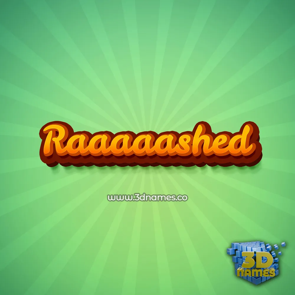 raaaaashed in Green Rays style - 3D name wallpaper