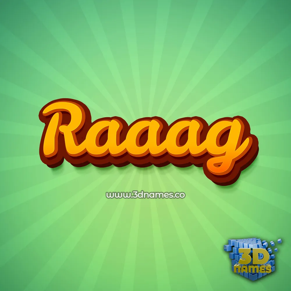 raaag in Green Rays style - 3D name wallpaper