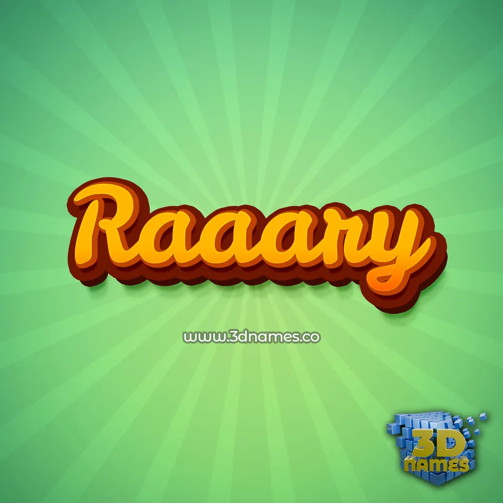 raaary in Green Rays style - 3D name wallpaper