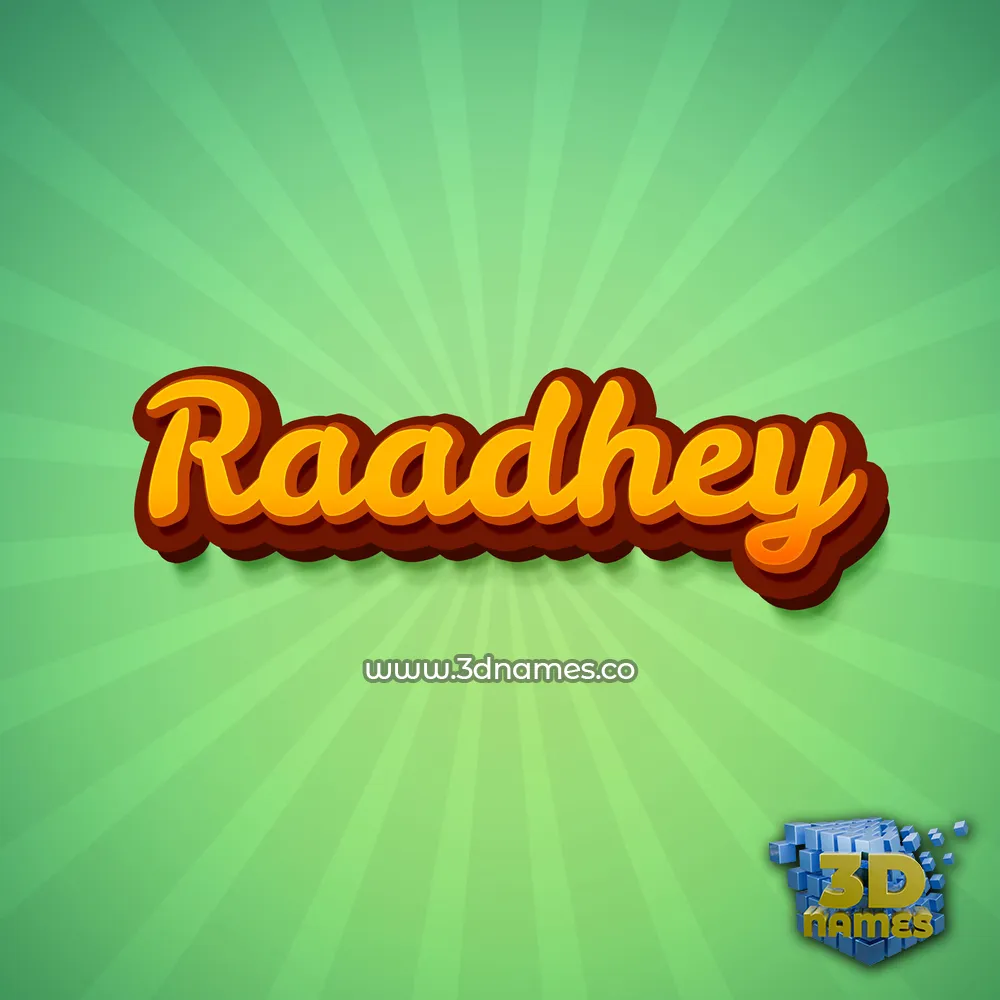 raadhey in Green Rays style - 3D name wallpaper
