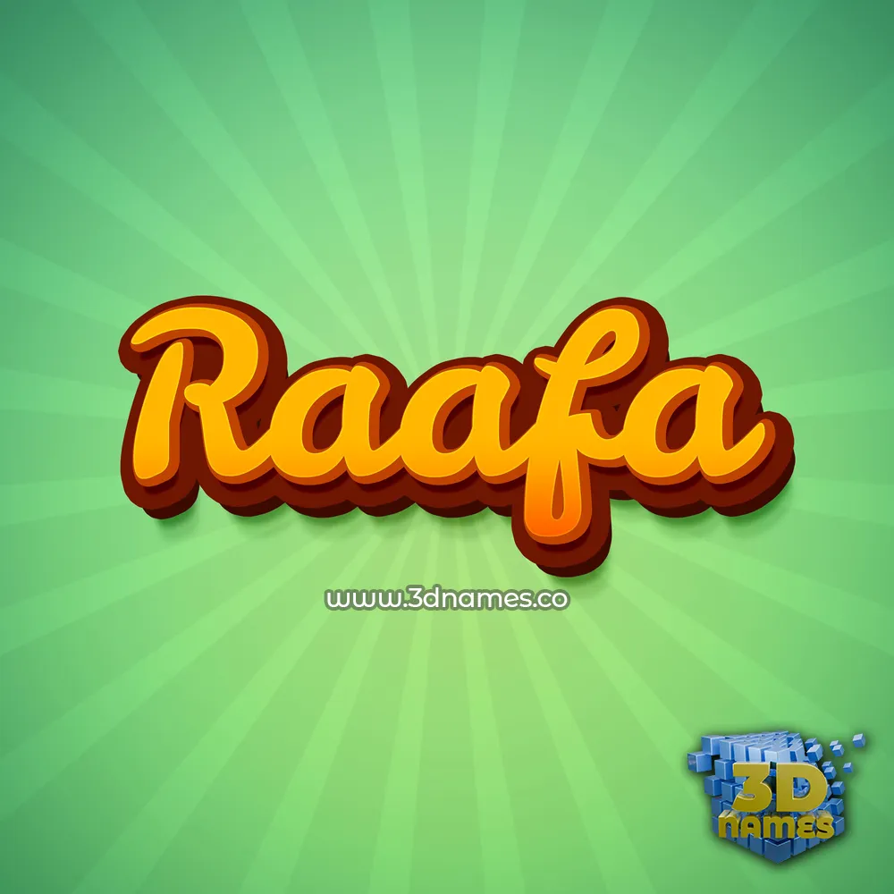 raafa in Green Rays style - 3D name wallpaper