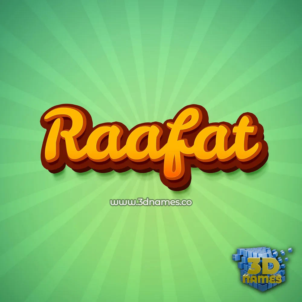 raafat in Green Rays style - 3D name wallpaper