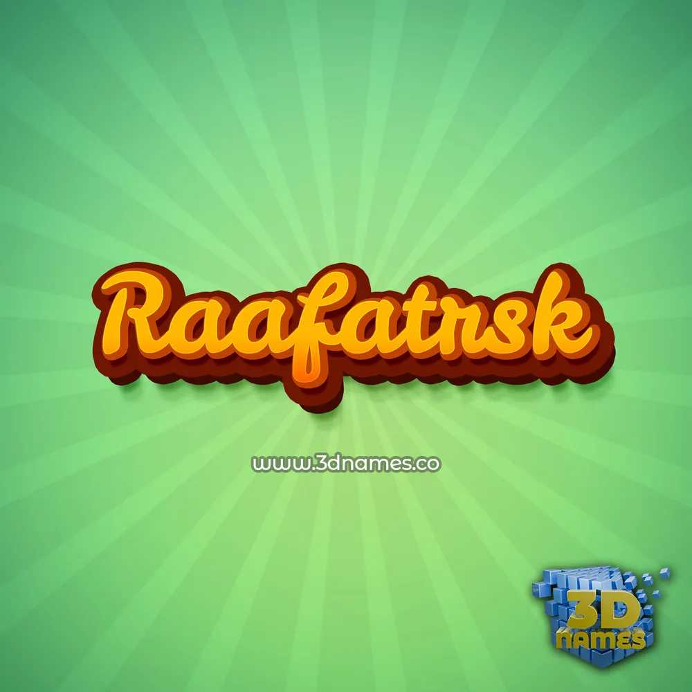 raafatrsk in Green Rays style - 3D name wallpaper