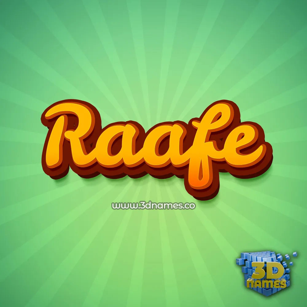 raafe in Green Rays style - 3D name wallpaper