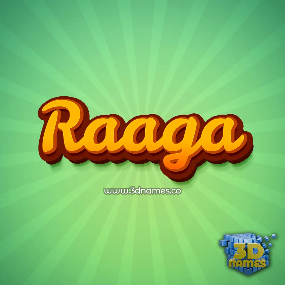 raaga in Green Rays style - 3D name wallpaper