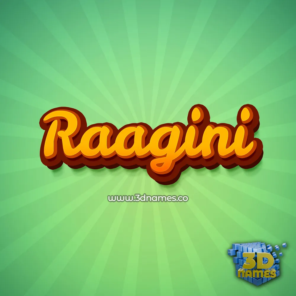 raagini in Green Rays style - 3D name wallpaper