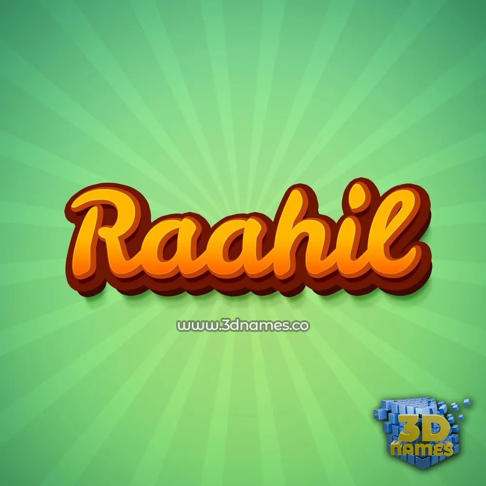 raahil in Green Rays style - 3D name wallpaper
